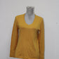 JM Collection Long Sleeve V-Neck  Yellow S