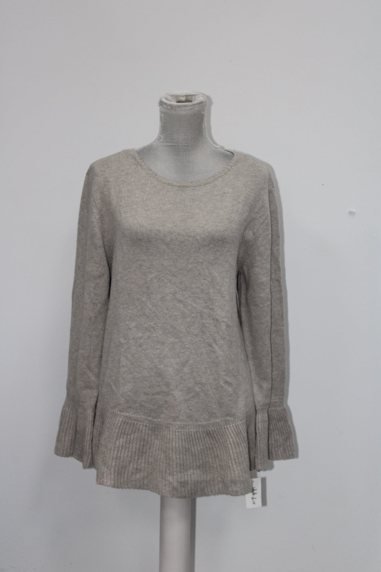 STYLE & CO Sweater Solid Ruffle Pullover Lt Beige 2XL