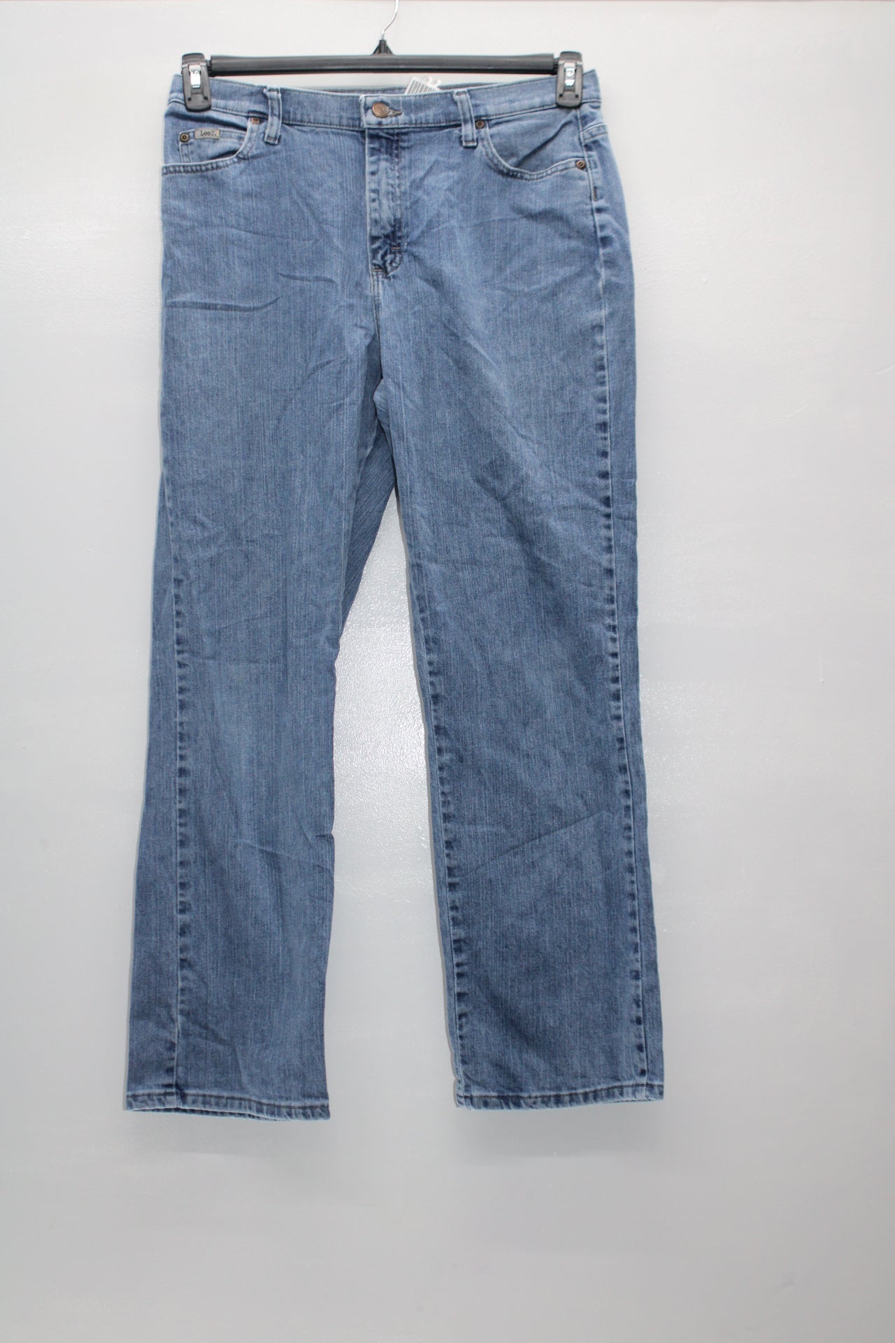 Lee Women's Jeans Relaxed Straight Leg Blue 12M Pre-Owned