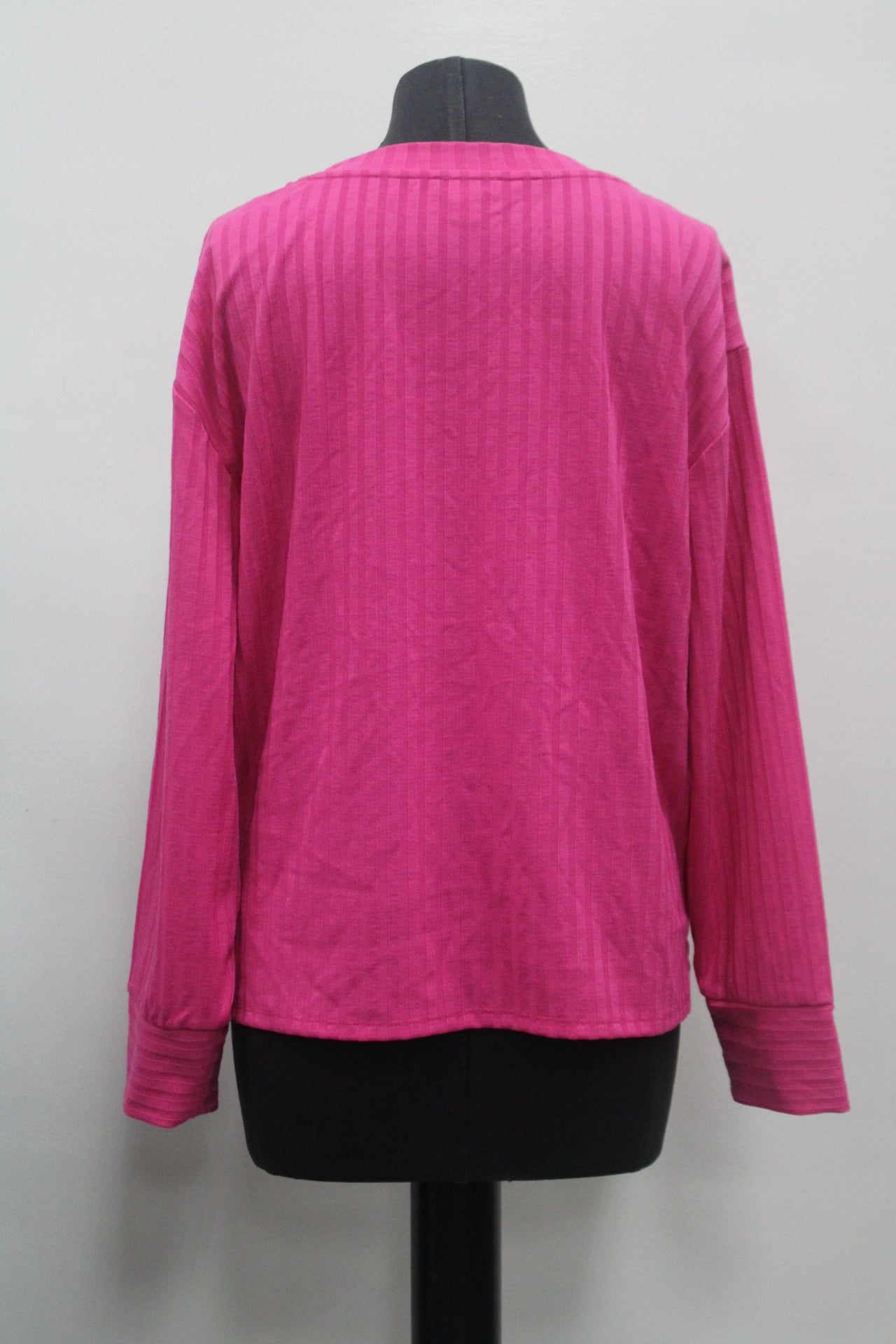 Vince Camuto Ribbed Knit Top Brgt Hibiacus M