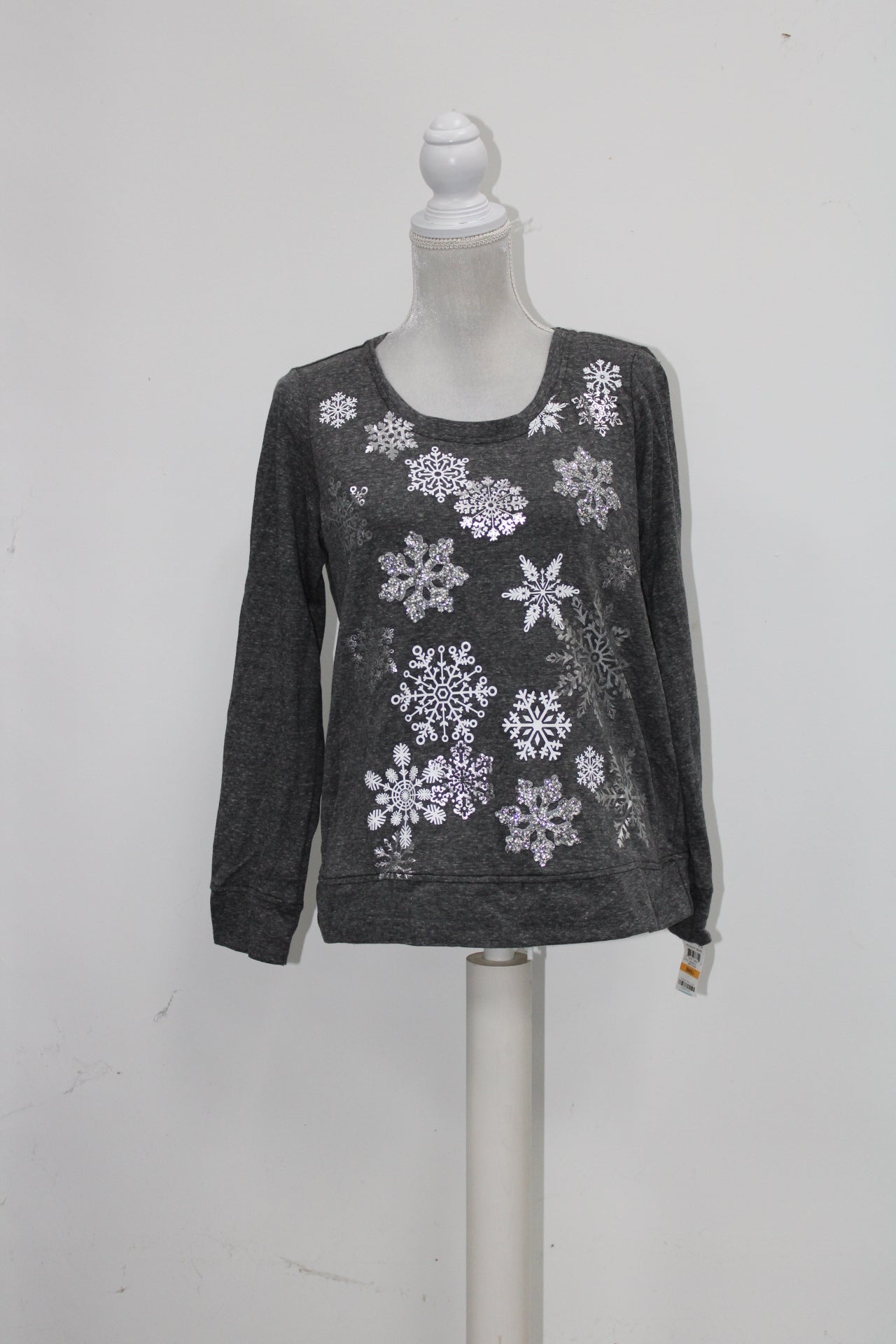 Style & Co Snowflake Sweatshirt Black XL