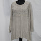Style Co Embroidered Sweater Tunic Hammock Heather M