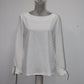 CHARTER CLUB Knit Solid Tie Sleeve Top White PL