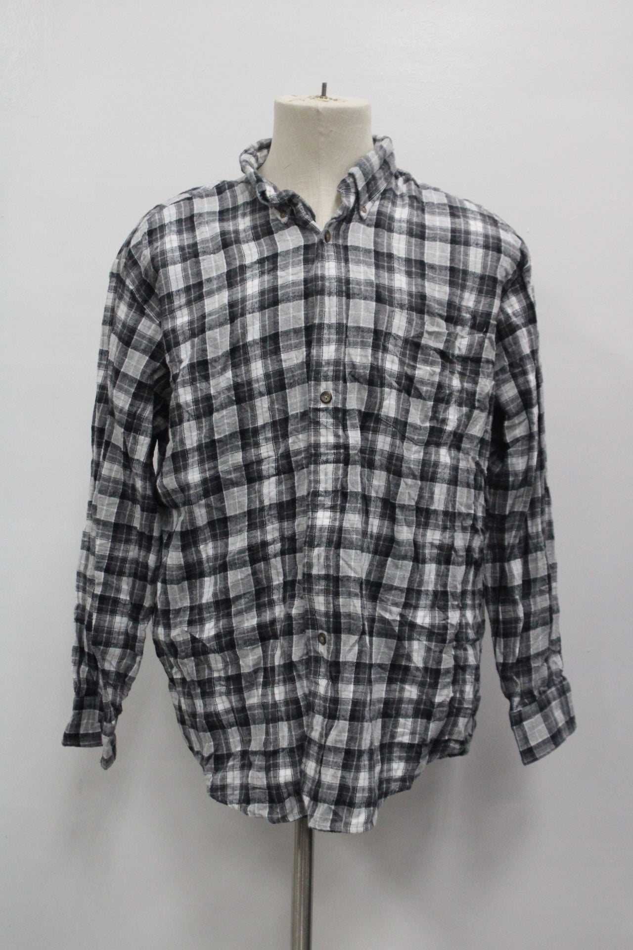 Town Craft Men's Flannel Shirt Gray L Pre-Owned