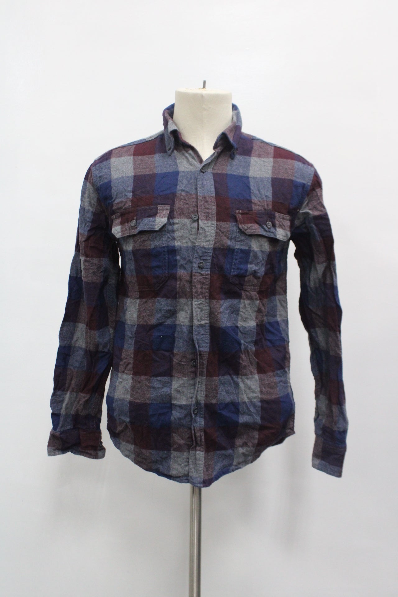 George Men's Flannel Shirt Blue S Pre-Owned