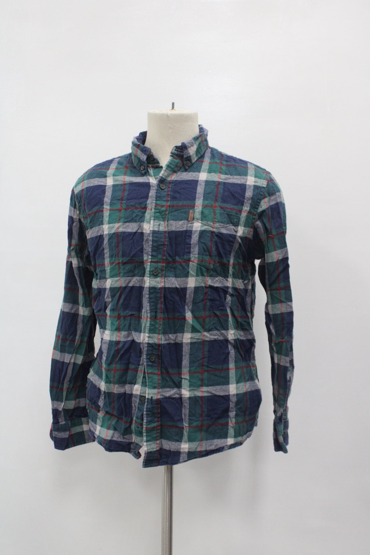 Chaps Men's Flannel Shirt Blue L Pre-Owned