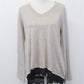 Style Co Lace-Trim Sweater Hammock Heather L