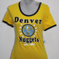 5th & Ocean NBA Denver Nuggets Adult Women Ladies Baby Jersey Short Sleeve Ringer Tee,M,Gold