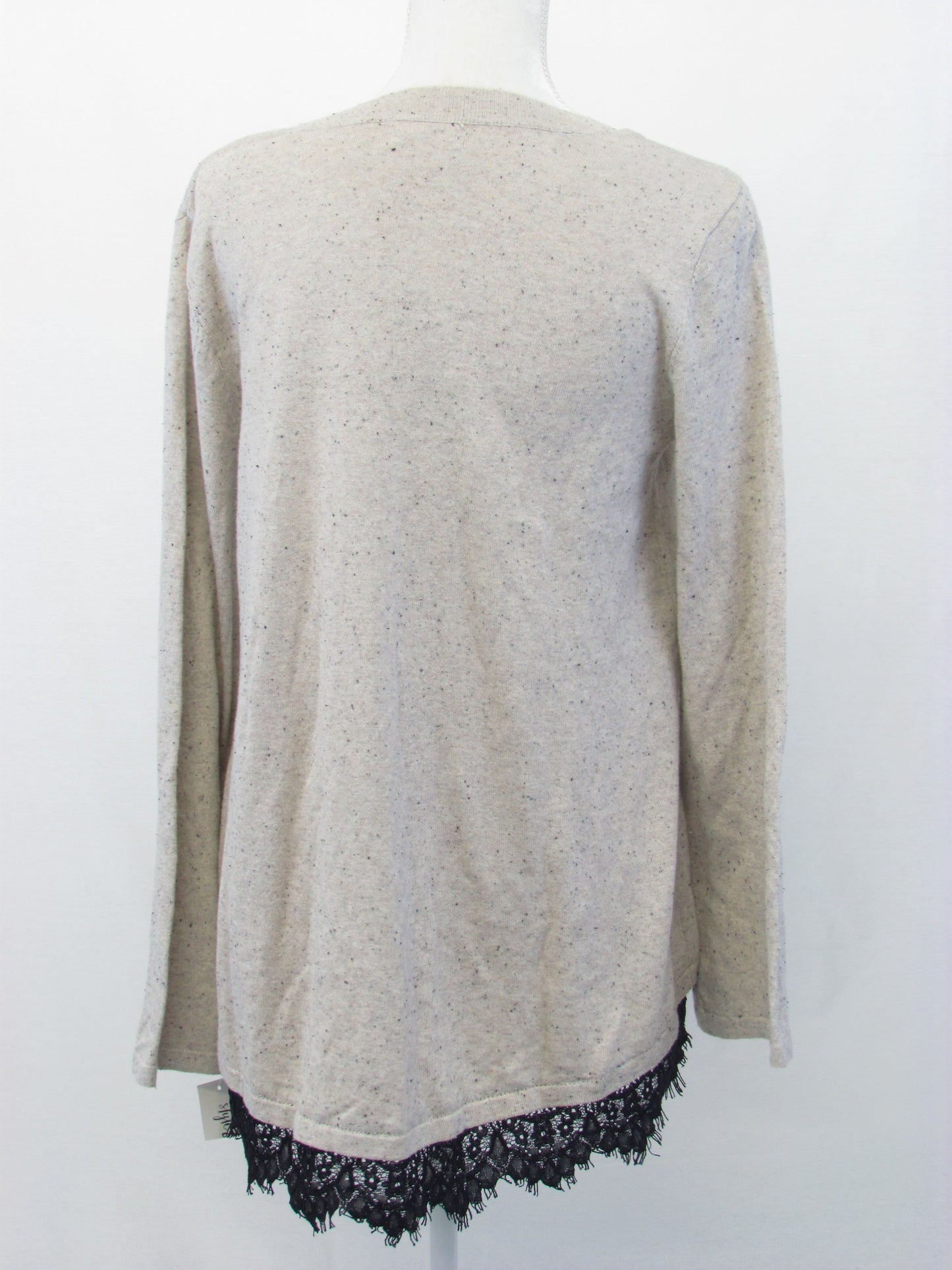 Style Co Lace-Trim Sweater Hammock Heather S