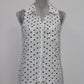 NY Collection Printed Blouse White Navy Dot M