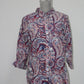 Charter Club Roll-Tab Print Shirt Cloud Paisley 12