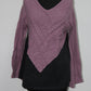 Style & Co Sweater Mix Stitch Pullover Purple SMALL
