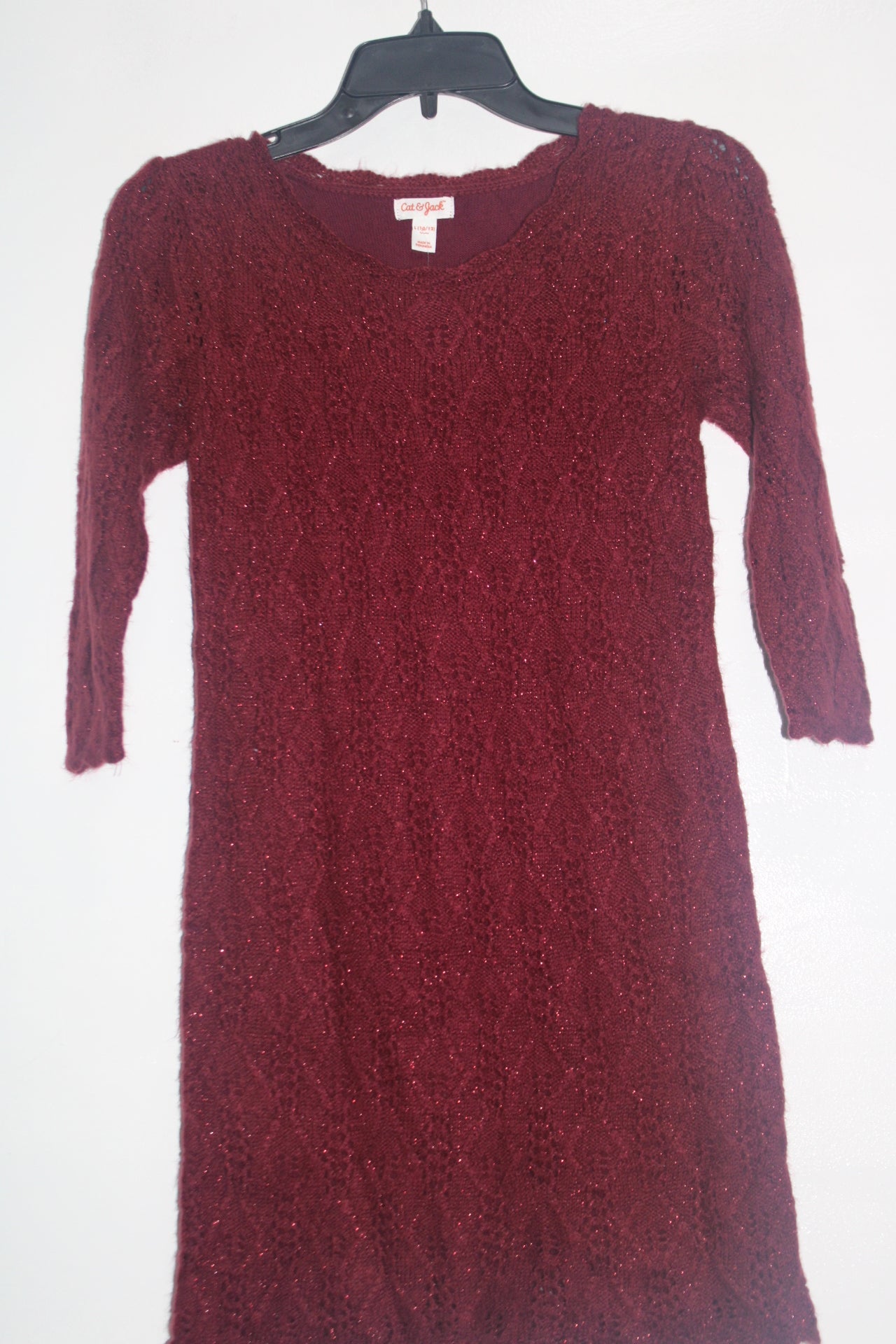 Cat & Jack Girls Sweater Dress, Red Large - Pre-Owned 1037UHA5