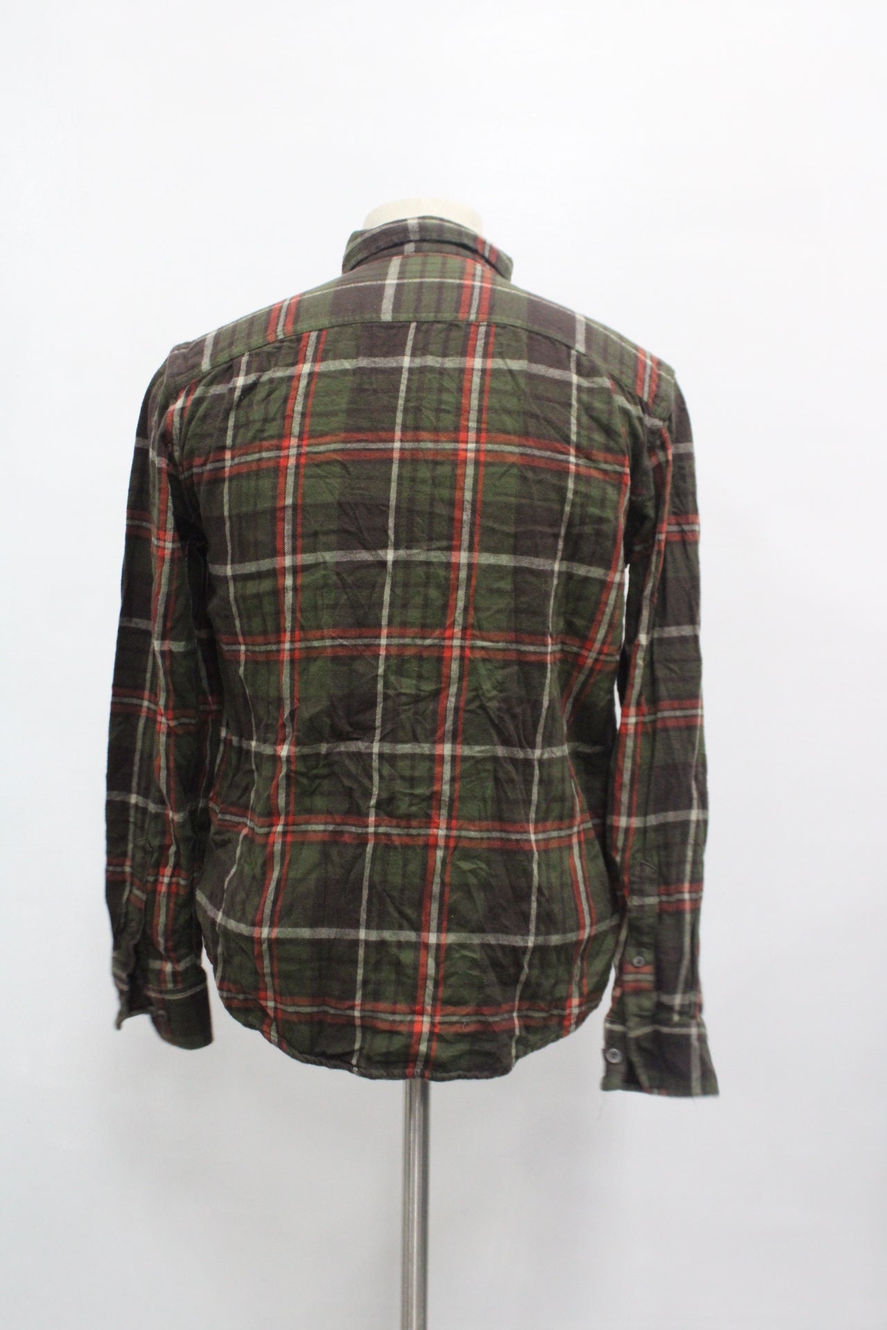 George Men's Flannel Shirt Green S Pre-Owned