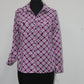 NY Collection Petite Plaid Utility Shirt Purple Iconic PS