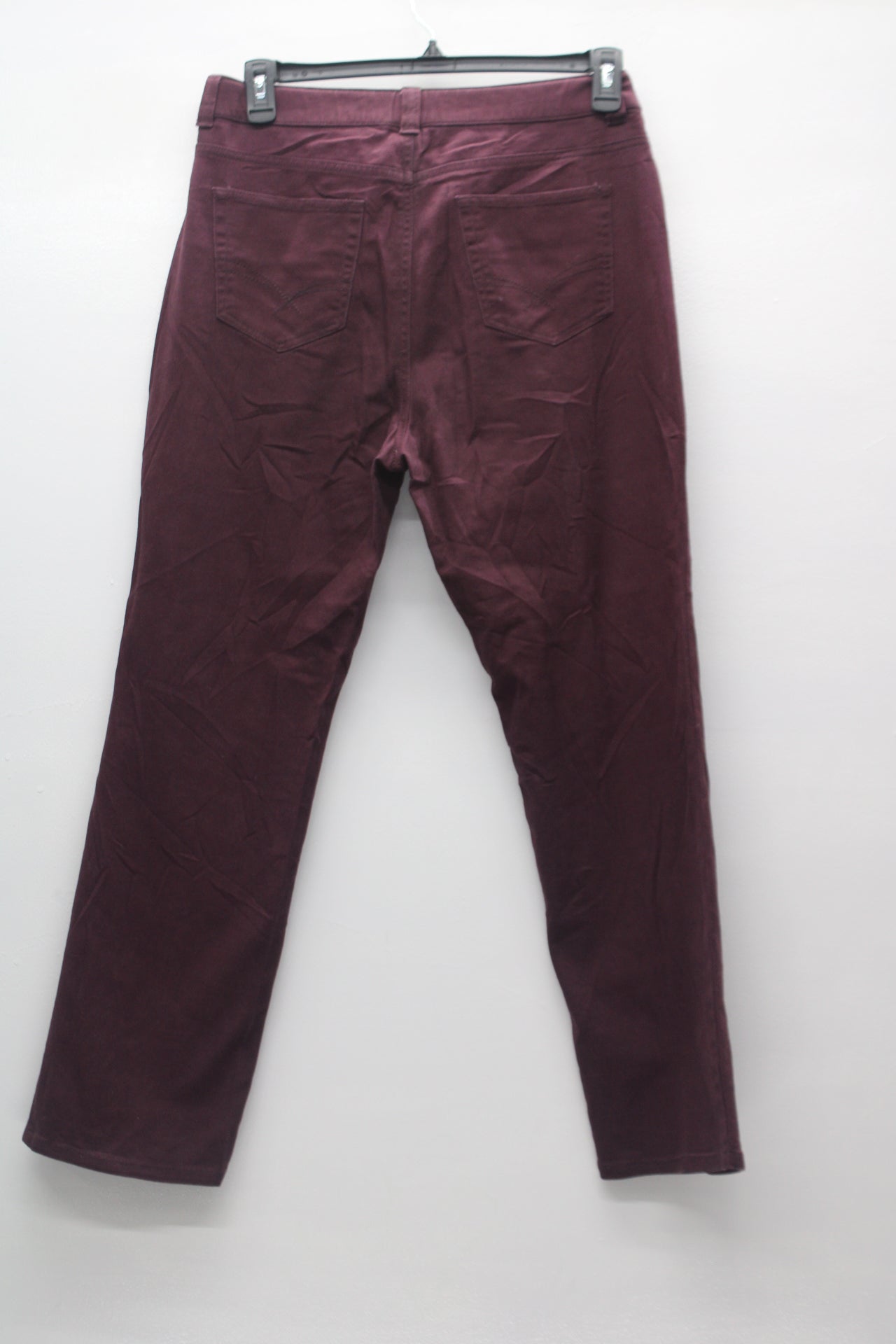 Croft & Barrow Women's Jeans Straight Leg Maroon 12S Pre-Owned