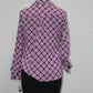 NY Collection Petite Plaid Utility Shirt Purple Iconic PS