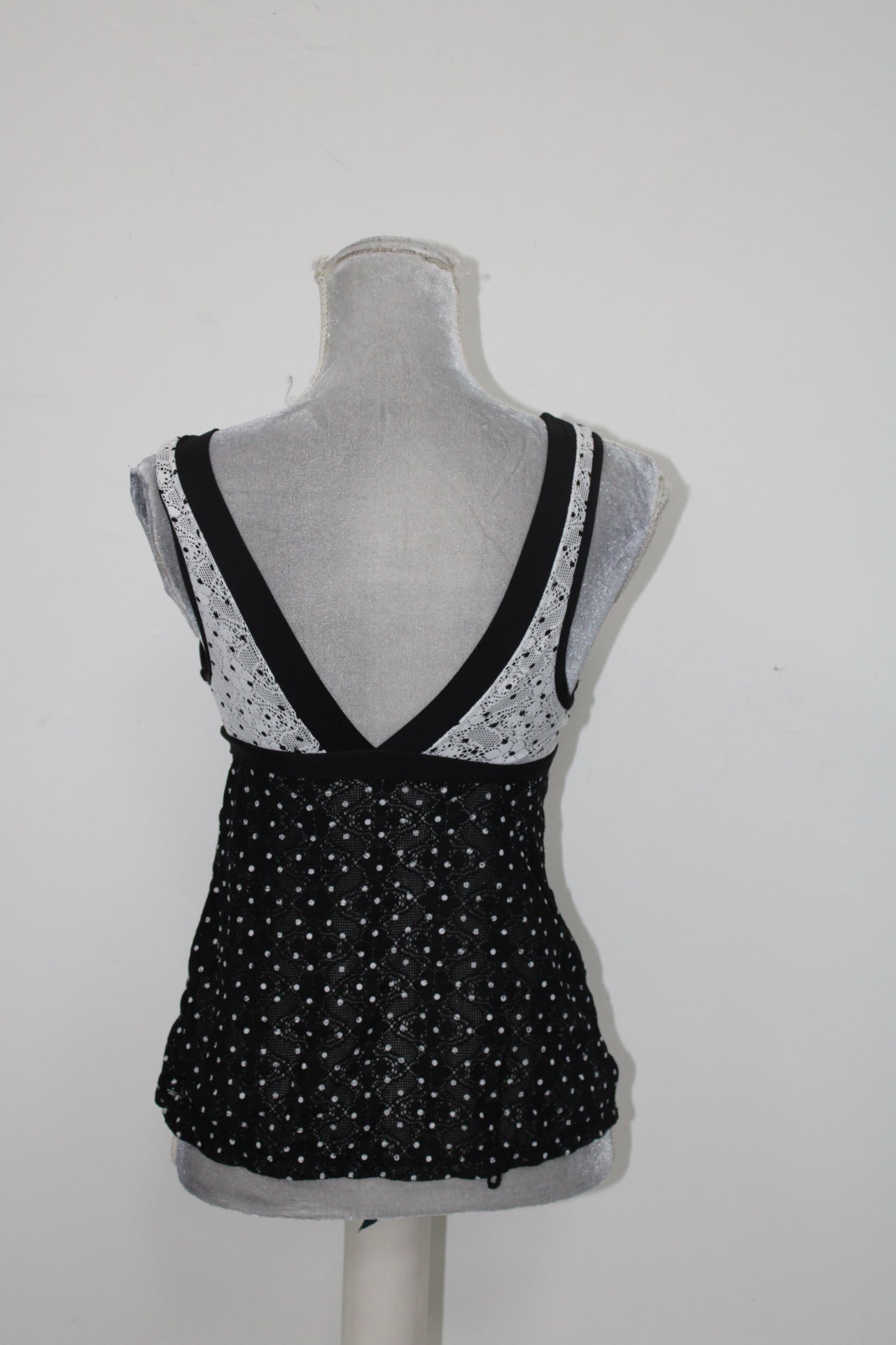 Anne Cole In First Lace Printed Tankini BlackWhite XS