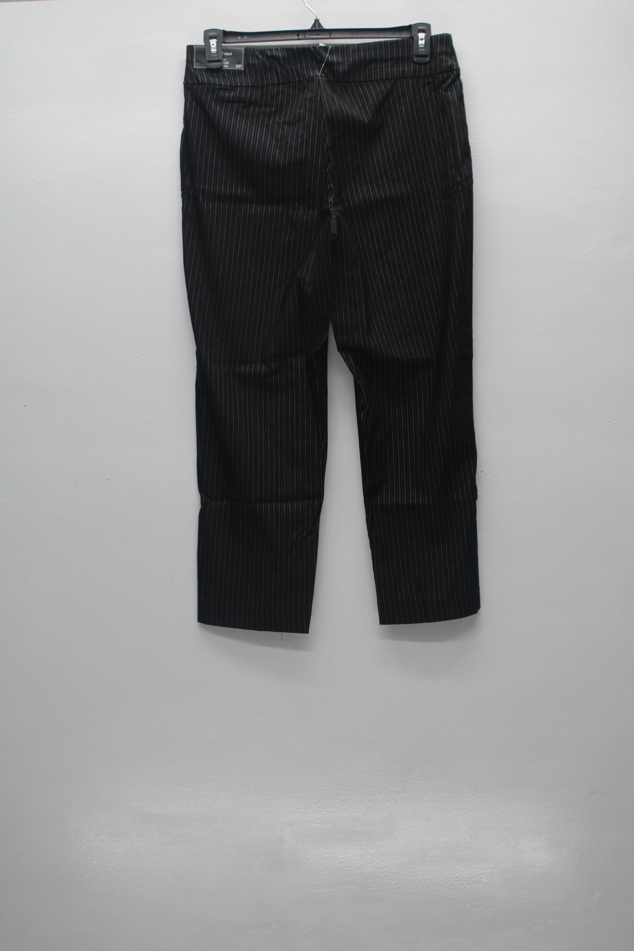 Alfred Dunner Petite Theater District Pinstripe Pants Black 10P