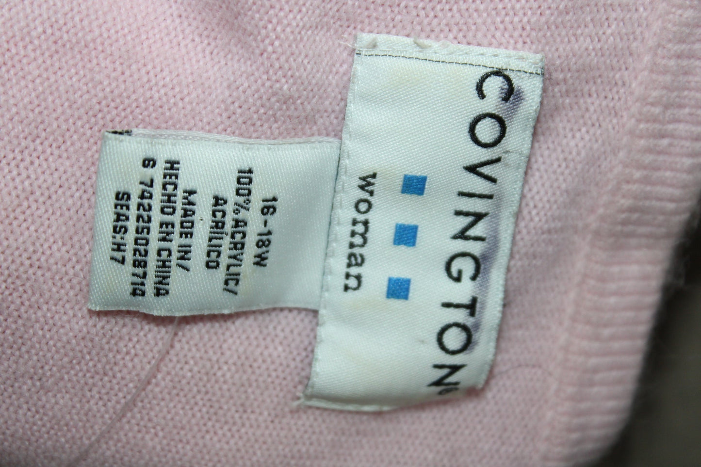 Covington Womans Sweater Pink 16-18W Pre-Owned 1044UMP4