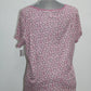 Charter Club Printed Cotton Knit Pajama T-S Floral Orchid Smoke L
