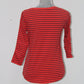 Charter Club Petite Striped Laced-Sleeve To Poppy Glow Cmb PS