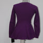Alfani Womens Petites Petite Long Sleeve Knit Pullover Sweater Purple P