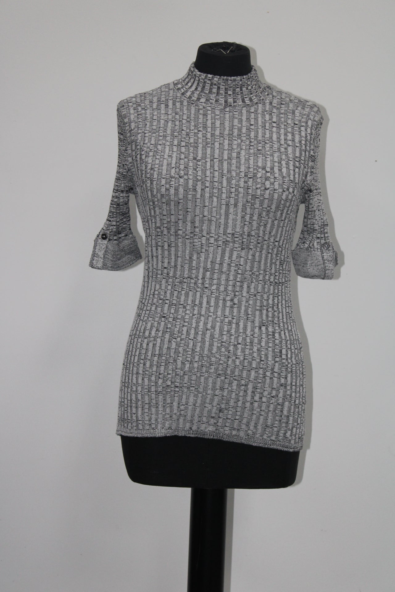 STYLE & CO WOMEN'S MOCK-NECK SWEATER, GREY, PM - NEW WITHOUT TAG 11026