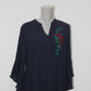 Charter Club Petite Embroidered Blouse Deepest Navy PL