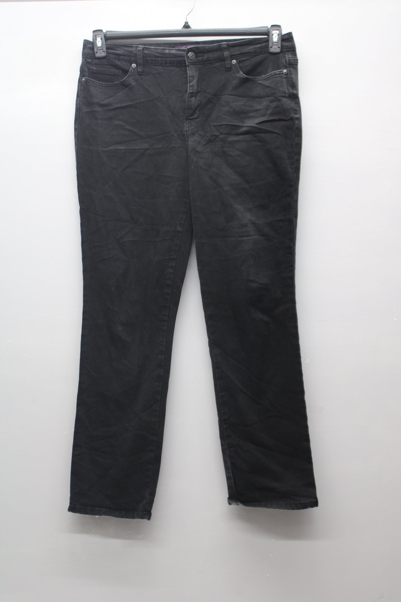 GLoria Vanderbilt Women's Jeans Rail Straight Black 10 Pre-Owned