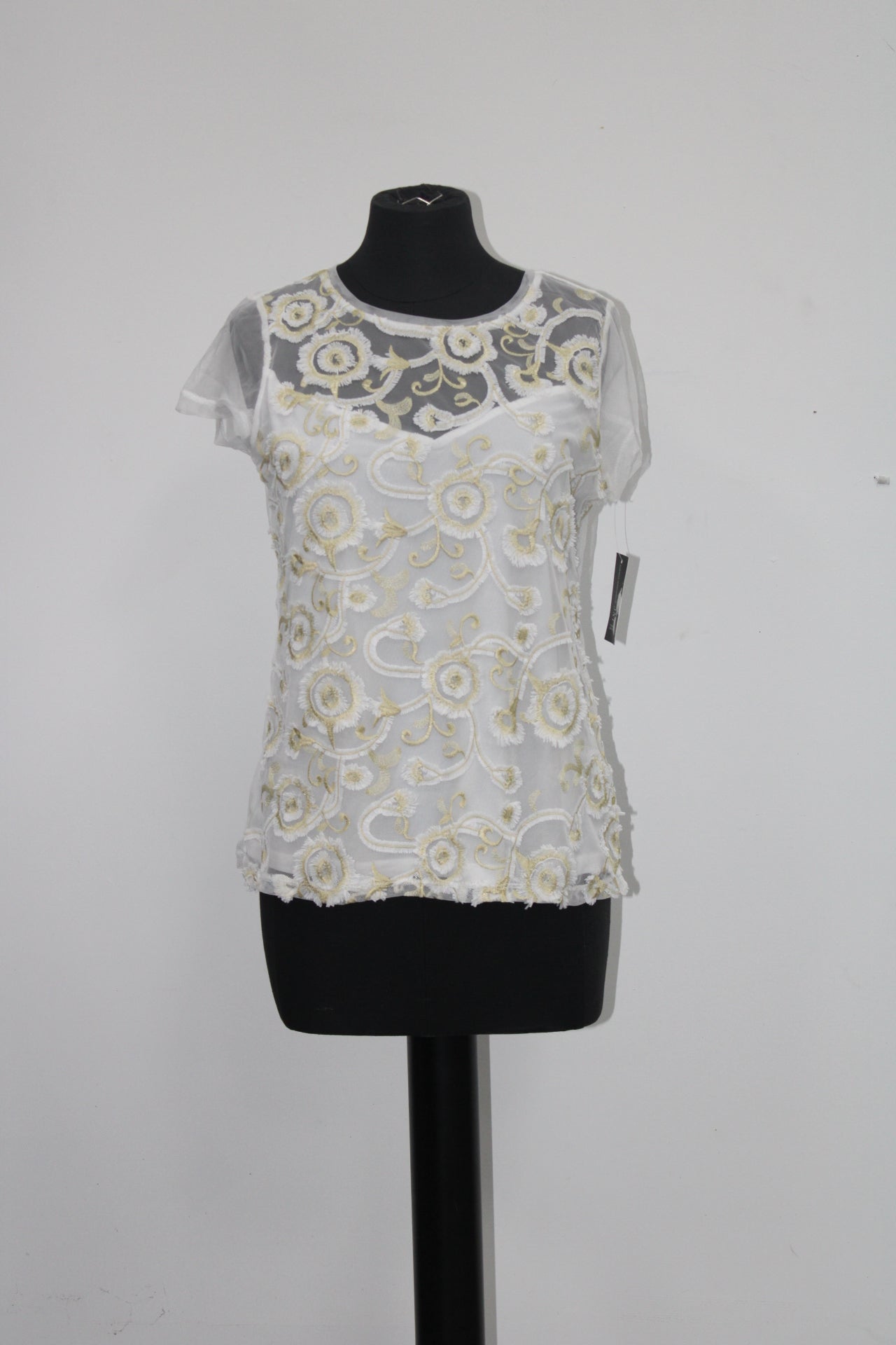 INC International Concepts Petite Embroidered Illusion To Bright White PM