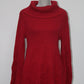 Style & Co. Womens Petites Turtleneck Ribbed Knit Pullover Sweater Red PL