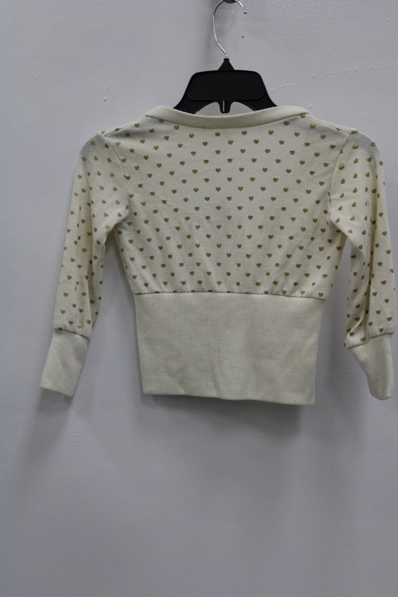 Girls Button up Cardigan, Hearted, Cream, M (5/6) - Pre-Owned 1089UEF9