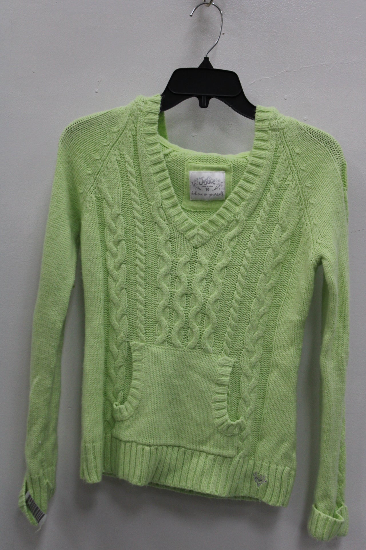 Justice Children's Sweater Acrylic Green 10 Pre-Owned 1165UEF9