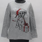 Karen Scott Petite Holiday Dog Sweatshirt Smoke Grey PL