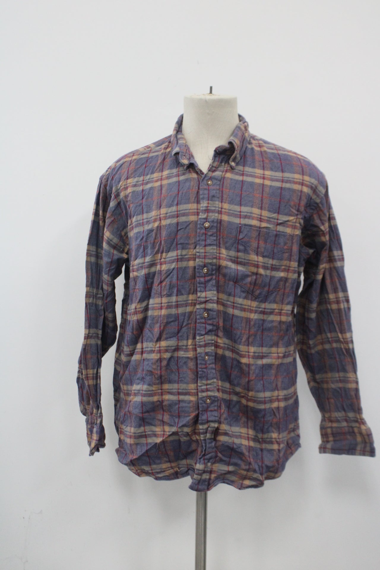 Cambrige Classic Men's Flannel Shirt Purple XL Pre-Owned