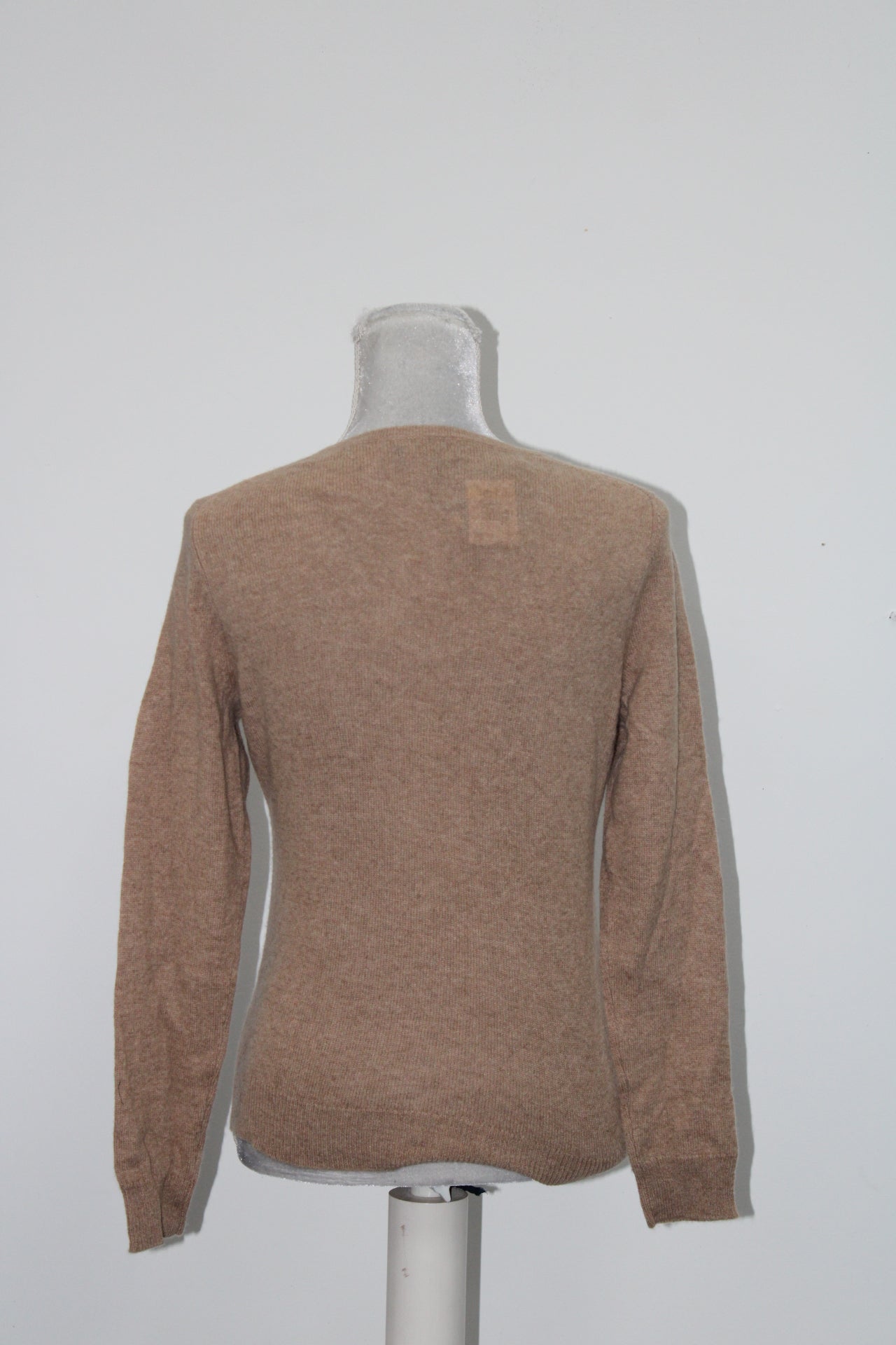 CHARTER CLUB  Long Sleeve Solid Vneck Sweater Dark Beige PM