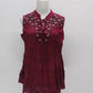 Style Co Petite Printed Embroidered Lac Diamonds Magenta PS