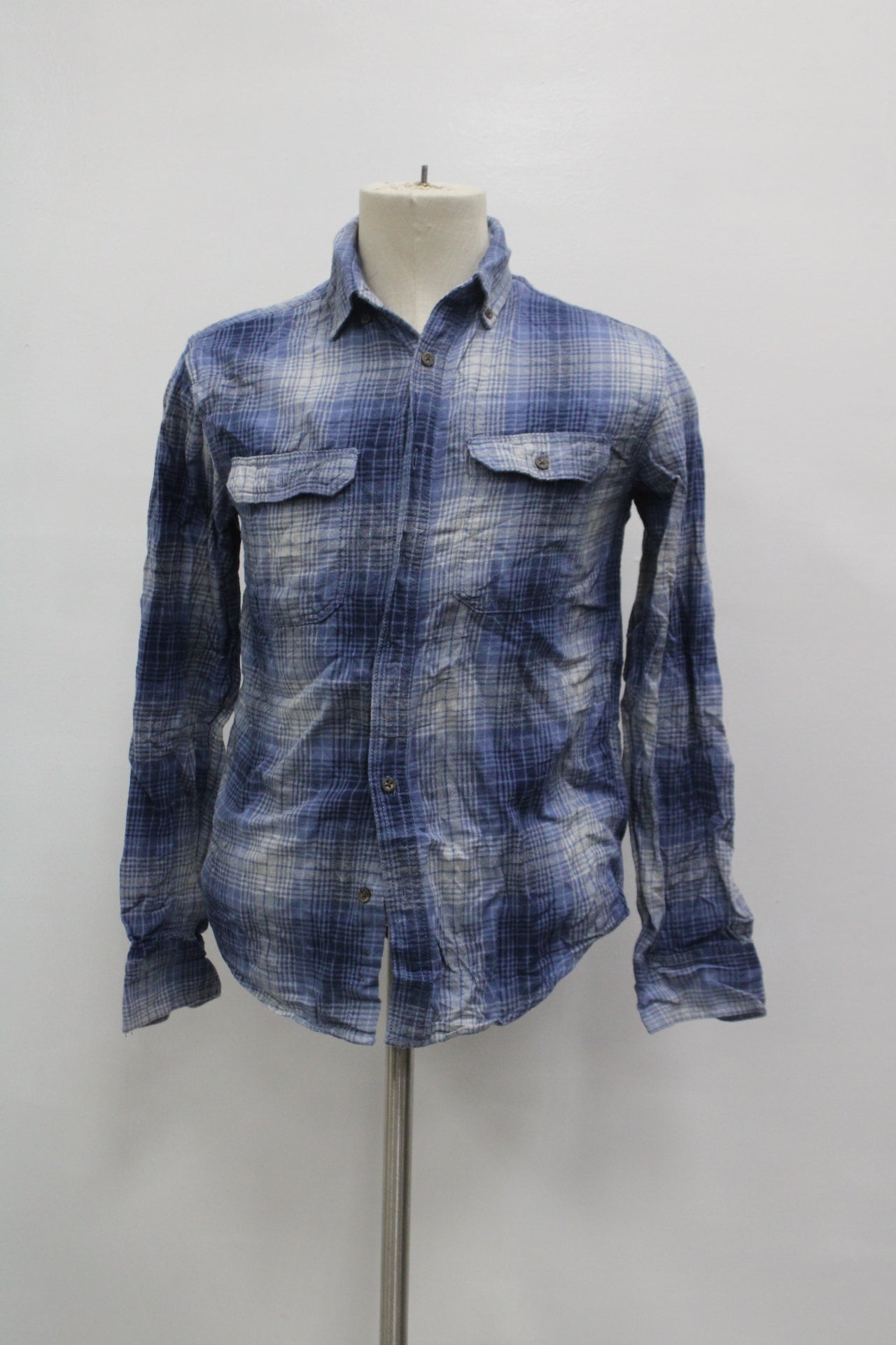 George Men's Flannel Shirt Blue S Pre-Owned