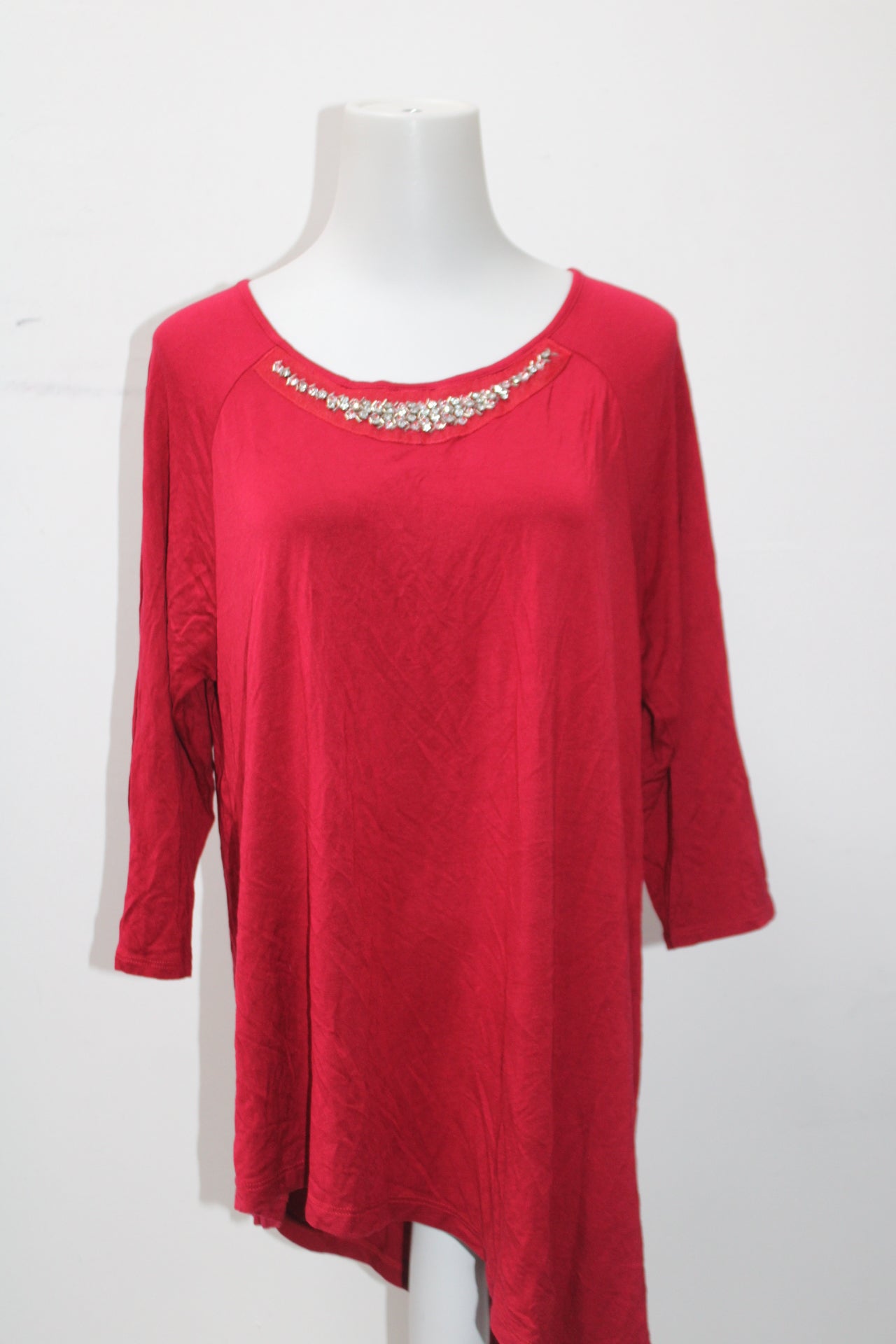 Smith Collection Women's Top Red M Pre-Owned