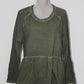 Style Co Peplum Flounce Top Olive Sprig XL