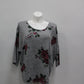 Olivia Blu Womans Floral Sweater Gray 2X Pre-Owned 1046UMP4