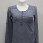 Nine 1 Eight Women Henley T-Shirt, Blue, Medium - Pre-Owned 1087UA3C