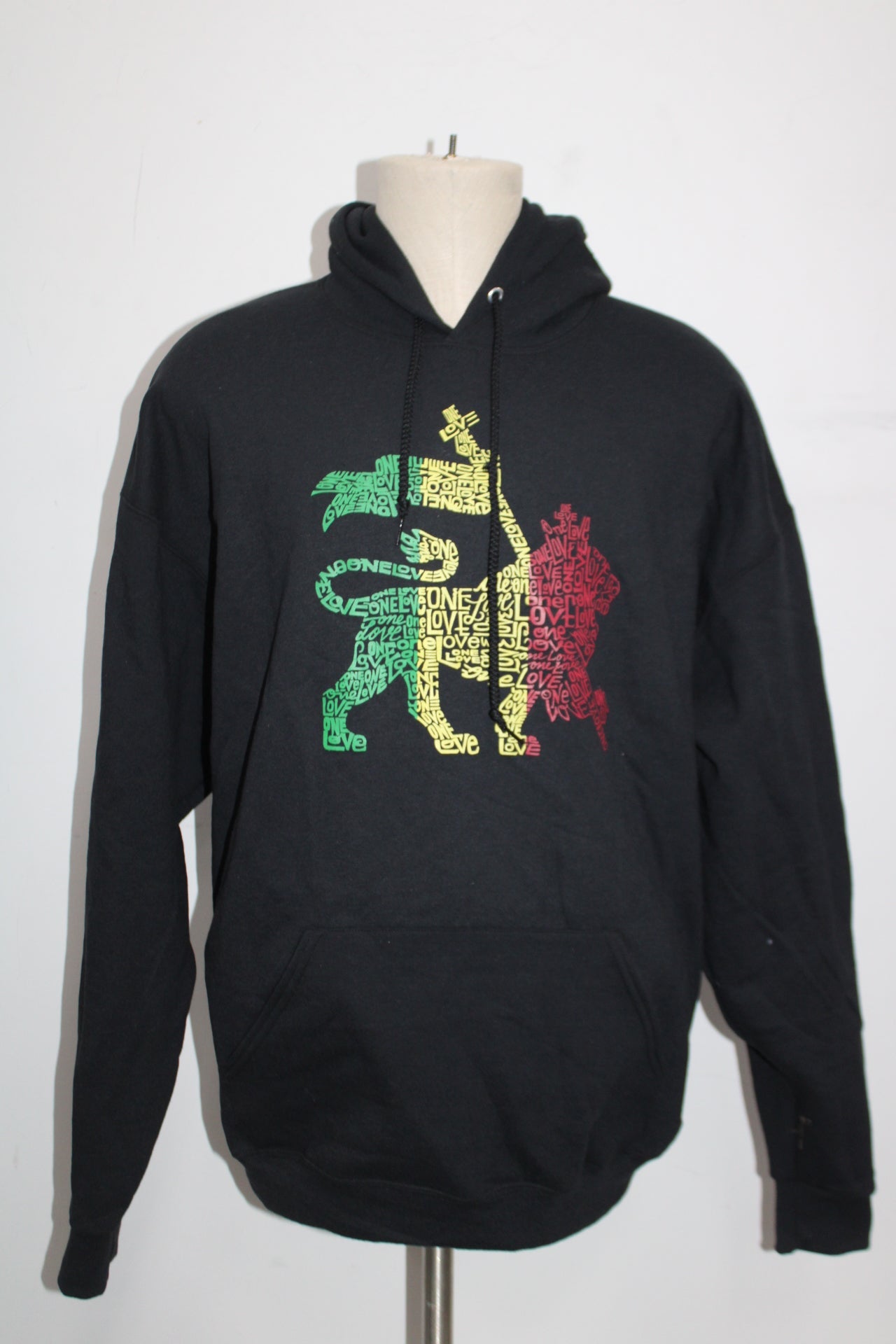 LOS ANGELES POP ART MENS HOODIE, BLACK, XL - NEW WITHOUT TAG