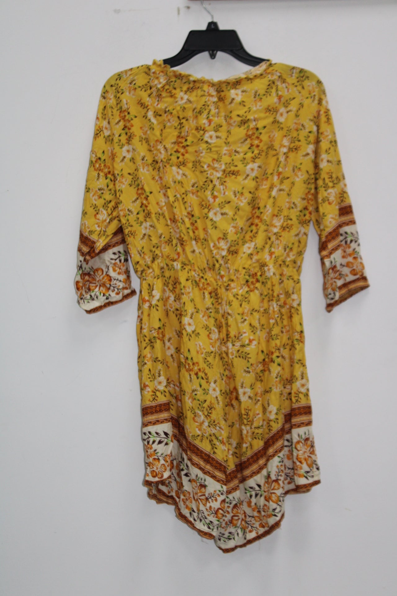 GAOVOT WOMEN FLORAL SUMMER ROMPER, YELLOW, SIZE LARGE- NEW WITHOUT TAG 11781