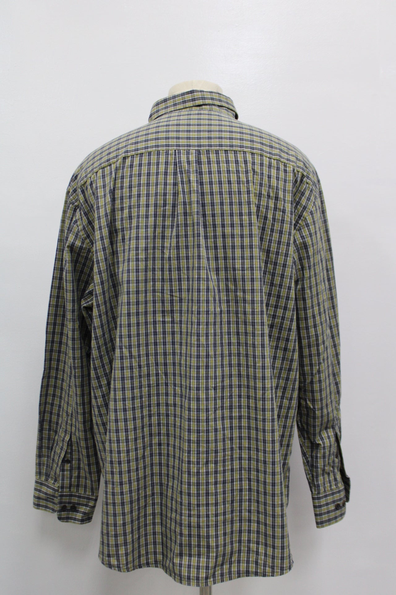 Arrow Men's Plaid Button Up Shirt, Green, 2XL - Pre-Owned1023U4G7