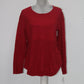 Charter Club Mixed-Stitch Button-Shoulder S New Red Amore XL