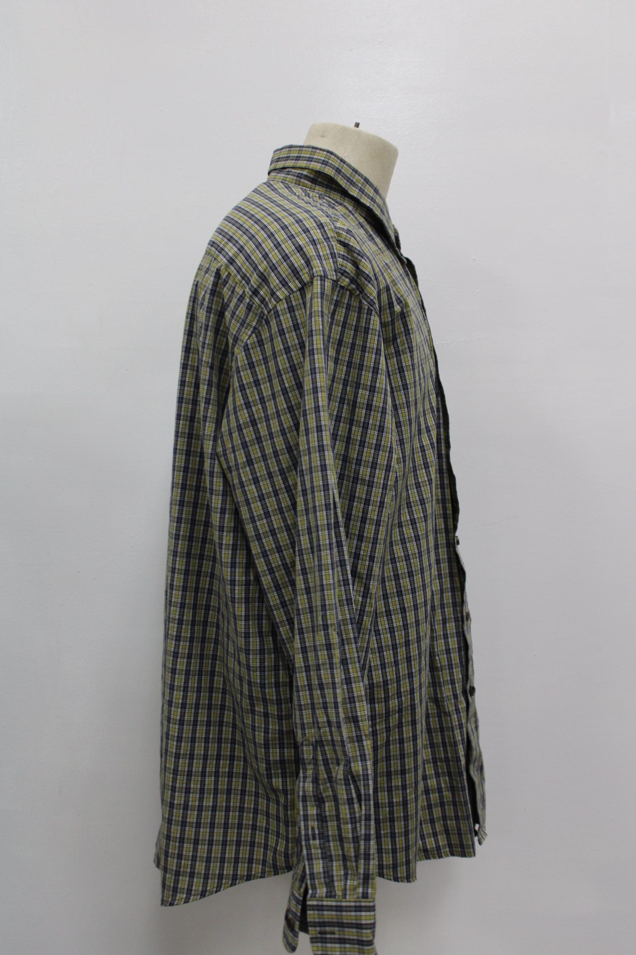 Arrow Men's Plaid Button Up Shirt, Green, 2XL - Pre-Owned1023U4G7