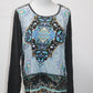 Via Milano Women's Top Blue L Pre-Owned