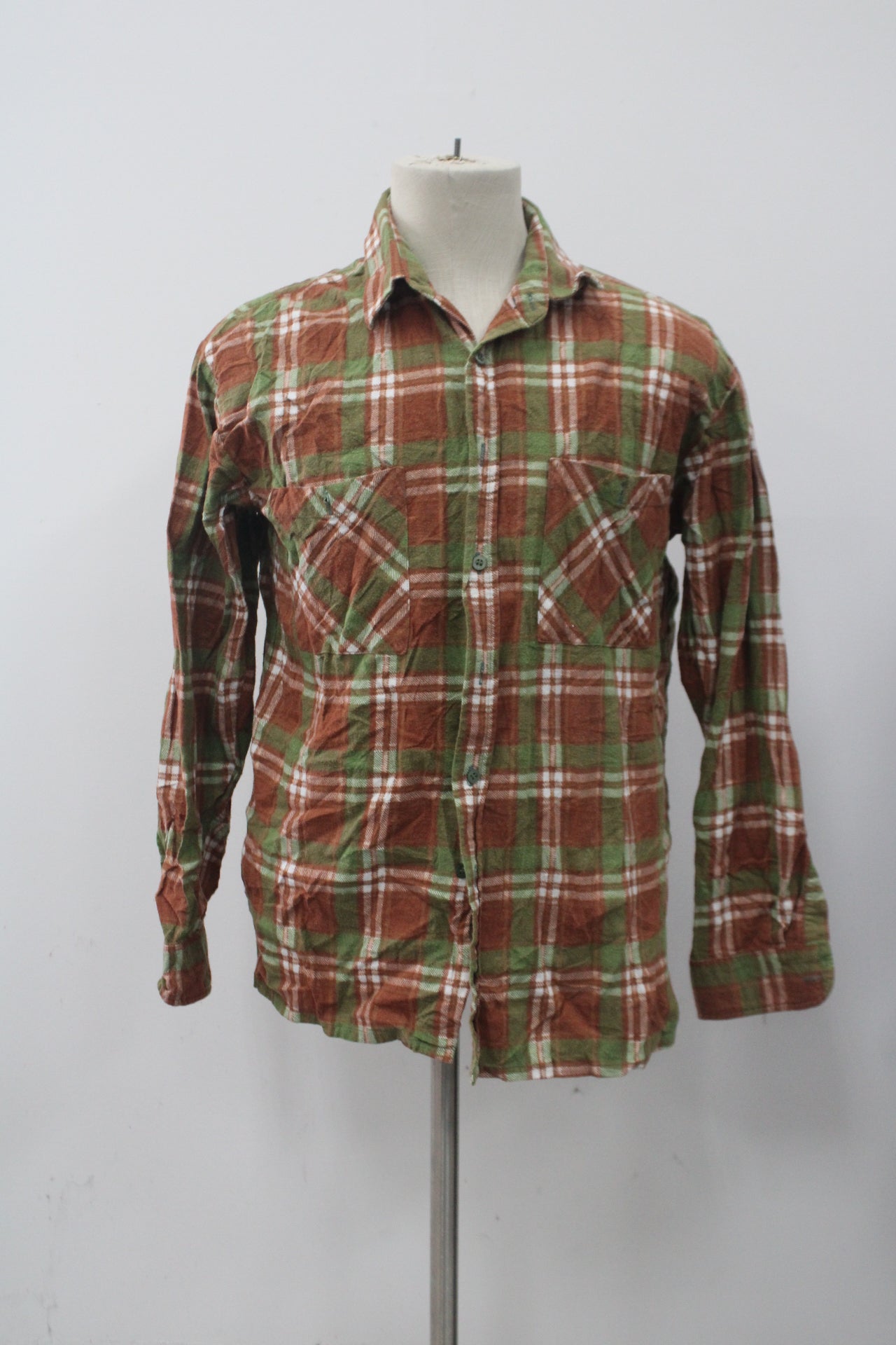 Alex Men's Flannel Shirt Orange 16 Pre-Owned